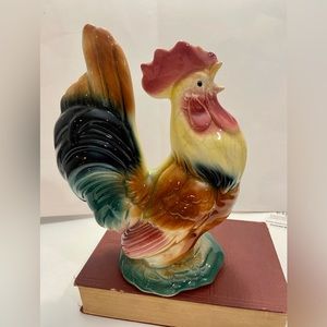 Colorful Vintage Farmhouse Ceramic Rooster by Royal Copley